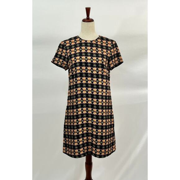 LA DOUBLEJ Sz S Small Mini Swing Dress Silk Short Sleeve Bacetto - Picture 2 of 12